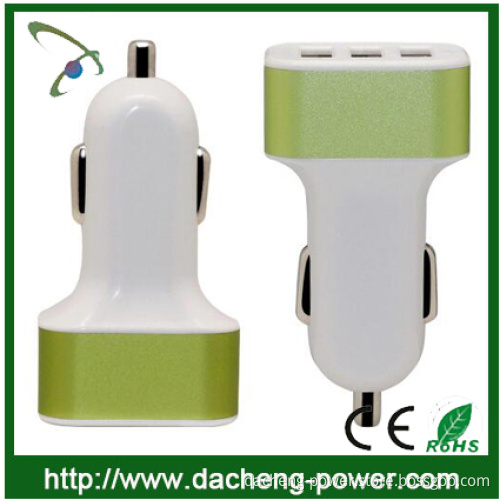 Newly design 3 port usb car charger 5.2A usb car charger 3 port for Phone Ipad